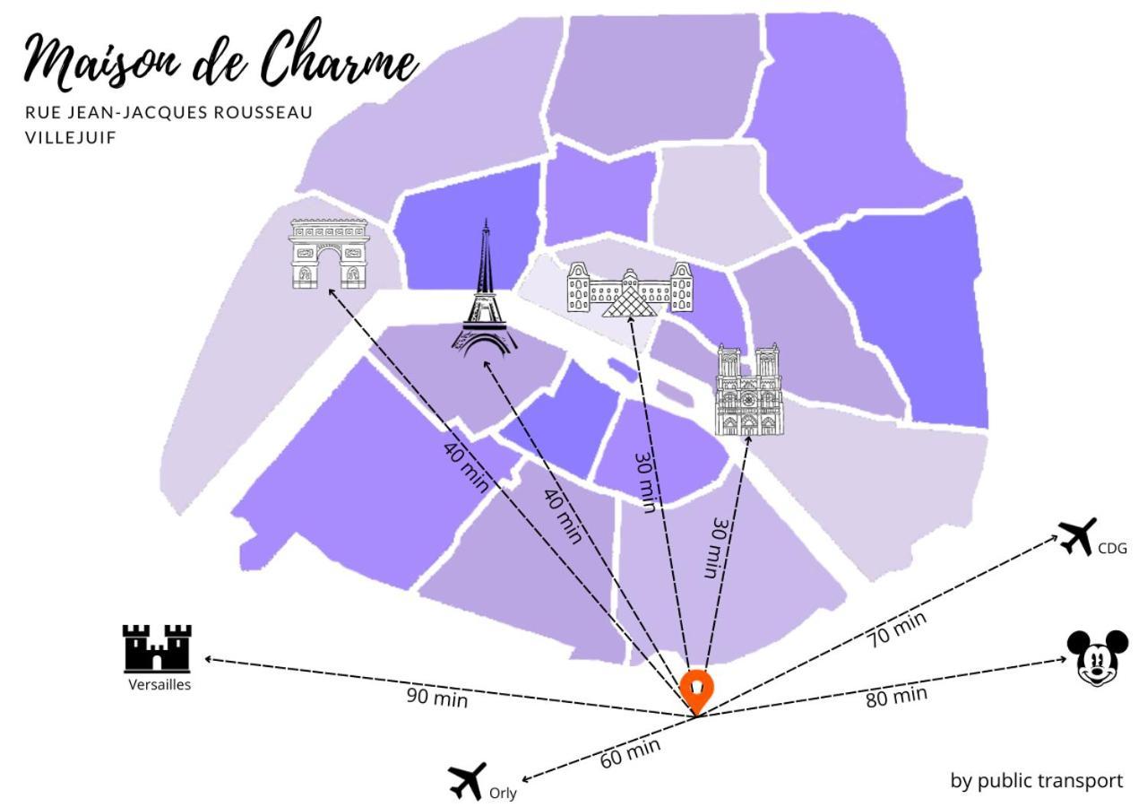 Maison De Charme - Parking Gratuit Pres De Paris & Metro Villejuif Exteriör bild